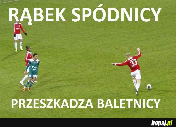 Rąbek spódnicy przeszkadza baletnicy