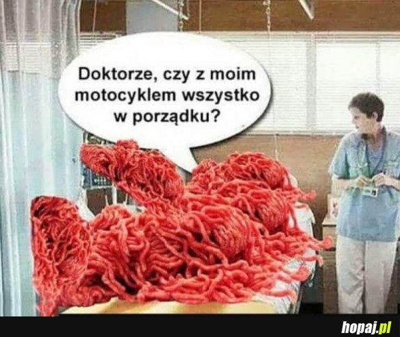 Motocyklista po wypadku