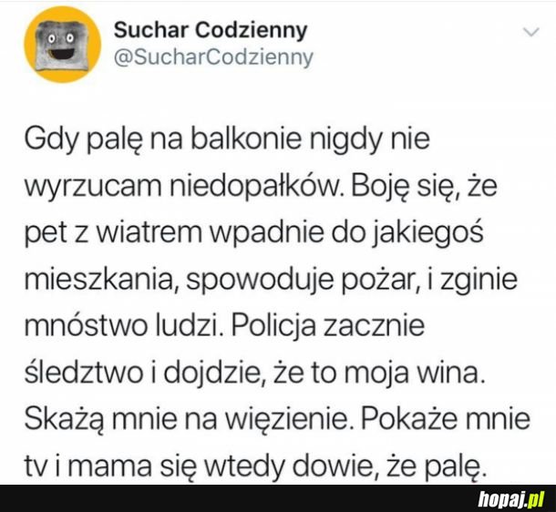 Palę na balkonie