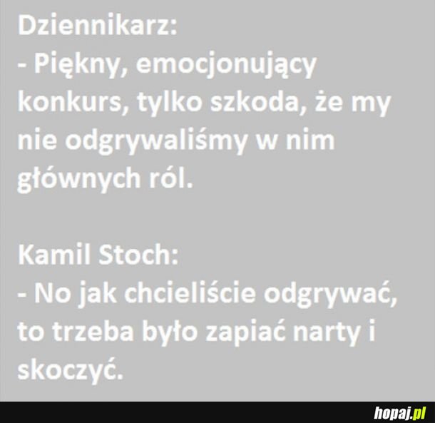 Stoch mistrz ciętej riposty