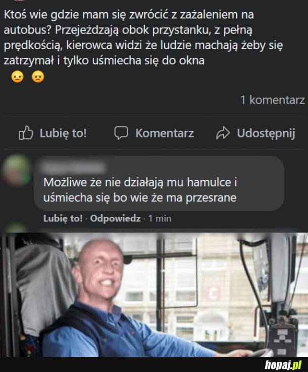 Kierowca autobusu też ma ciężką robotę