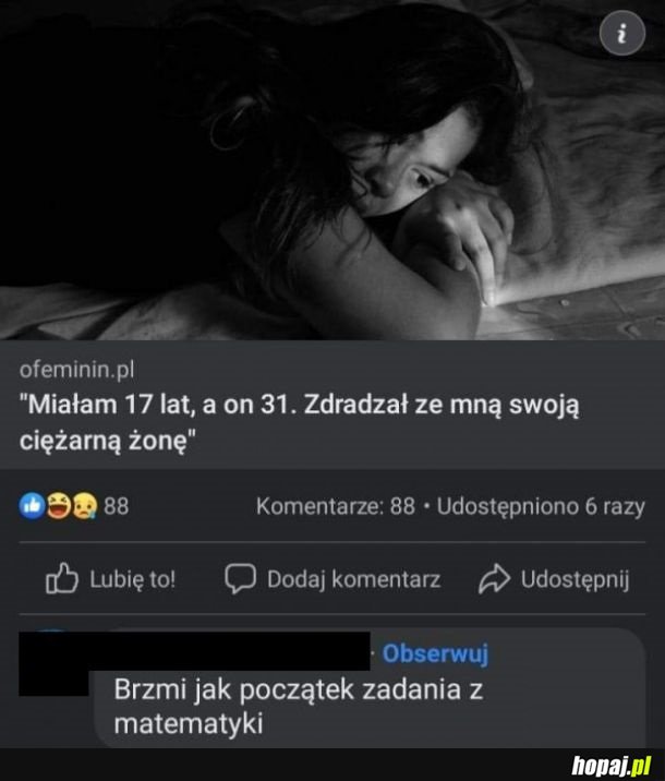 Niczym zadanko z matmy