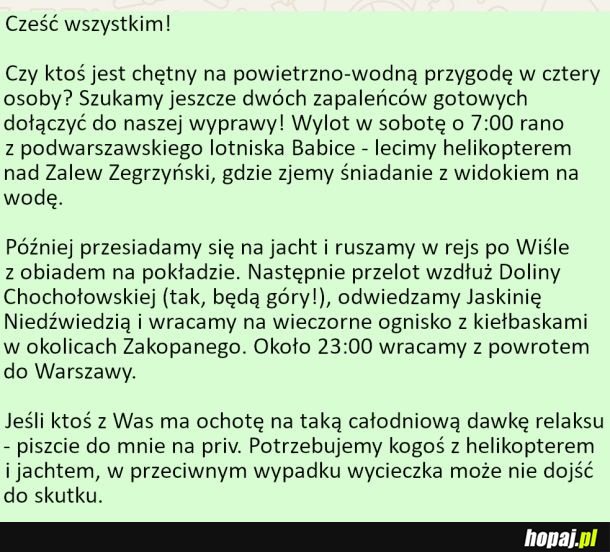 Zapraszam serdecznie na bajeczną wyprawę