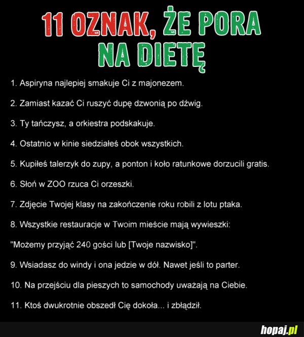 11 oznak, że pora na dietę