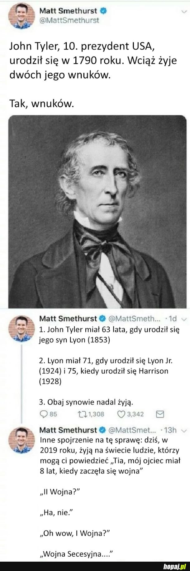 Zakończył kadencję jeszcze przed Lincolnem!