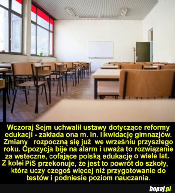 8 LAT SZKOŁY PODSTAWOWEJ W MIEJSCE GIMNAZJUM