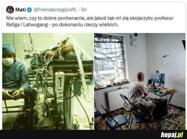 Ja też nie wiem czy to dobre porównanie