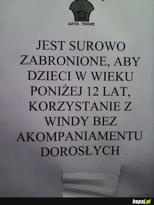 Tylko dzieci muzyków mogą jechać tą windą