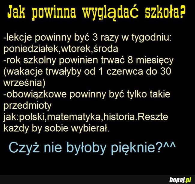 Jak powinna wyglądać szkoła?