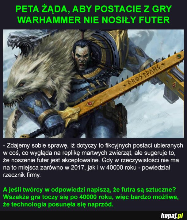 PETA VS WARHAMMER