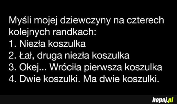 Myśli mojej dziewczyny na randkach