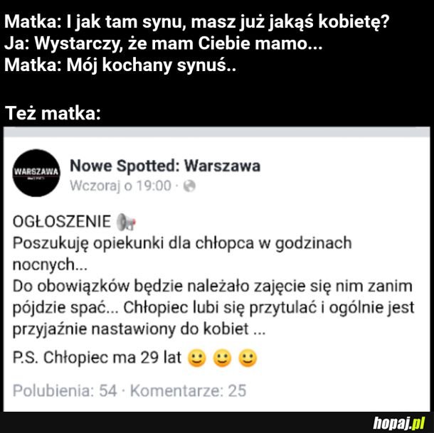 Troskliwa mama ze Spotted..