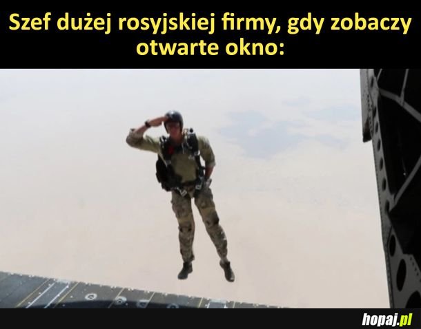 Szef dużej rosyjskiej firmy, gdy zobaczy otwarte okno