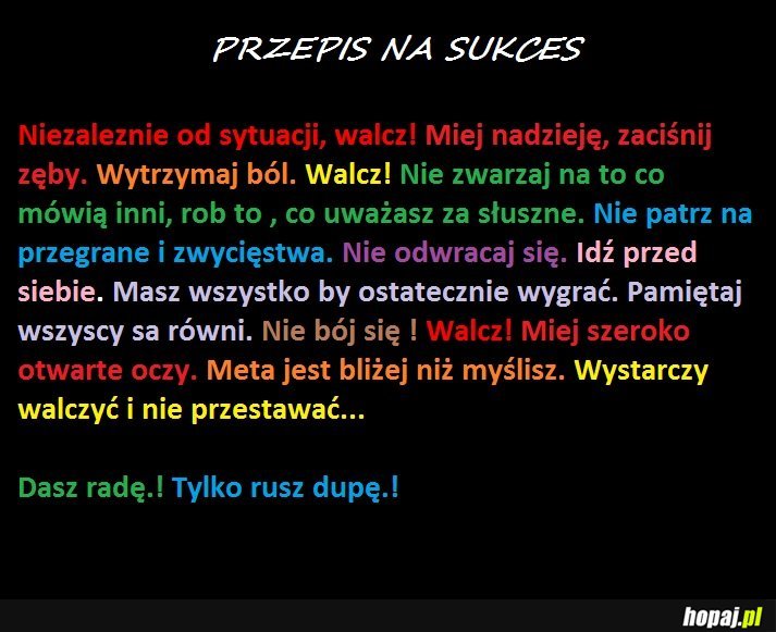 Przepis na sukces