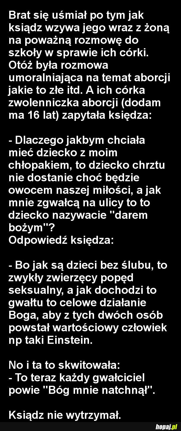 Rodzice zostali wezwani do szkoły po kłótni ich córki z księdzem