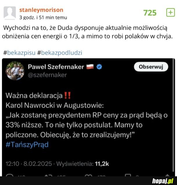 Bo prezydent chvja może, ale debile się nabiorą xD