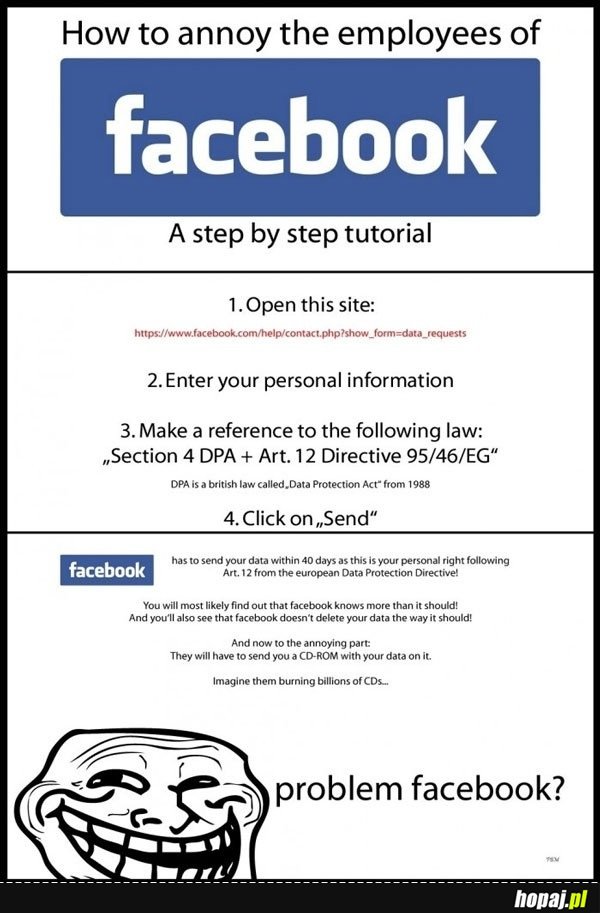 Jak zdenerwować pracowników facebook'a