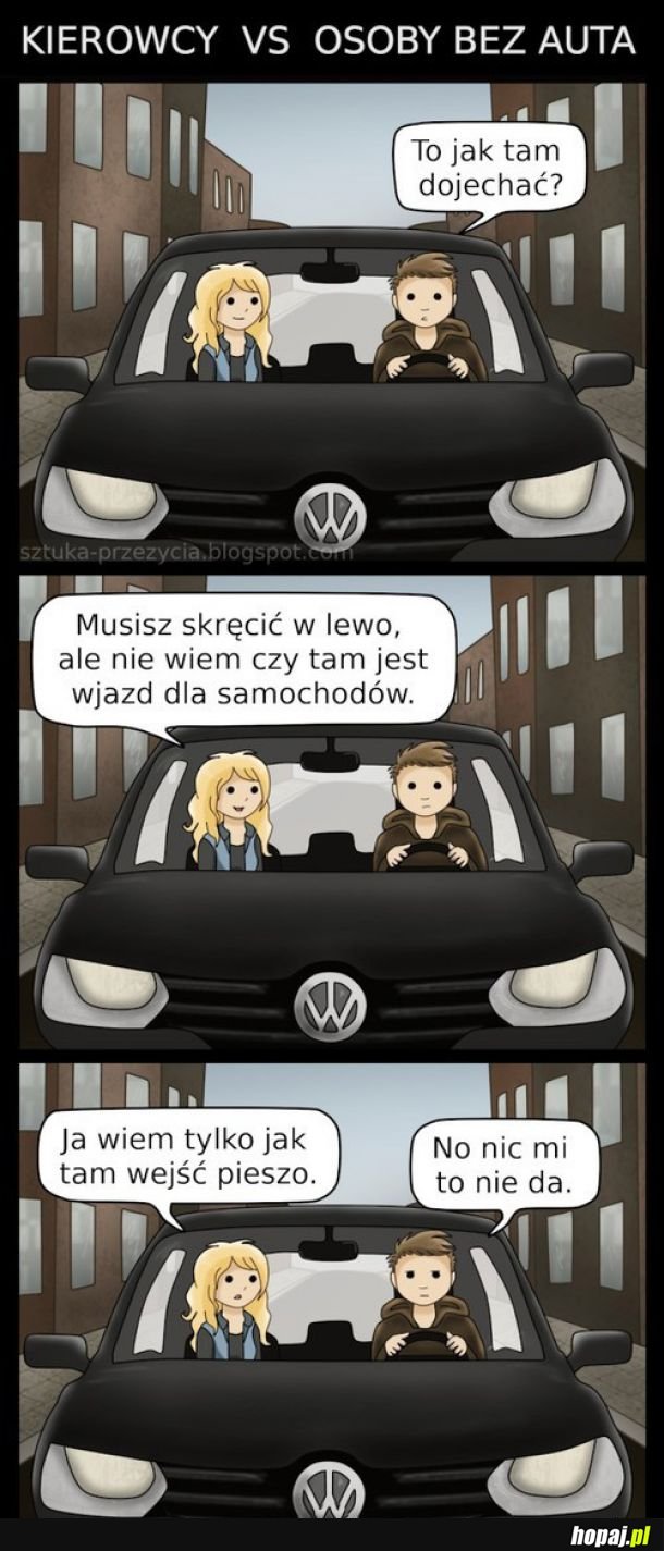 Kierowcy vs osoby bez auta 