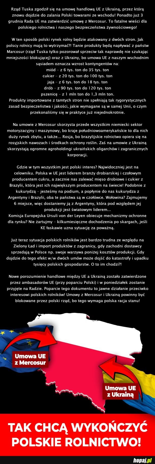 Likwidacja polskiego rolnictwa przez UE