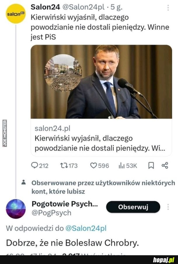 Klasyk tej władzy winne PiS