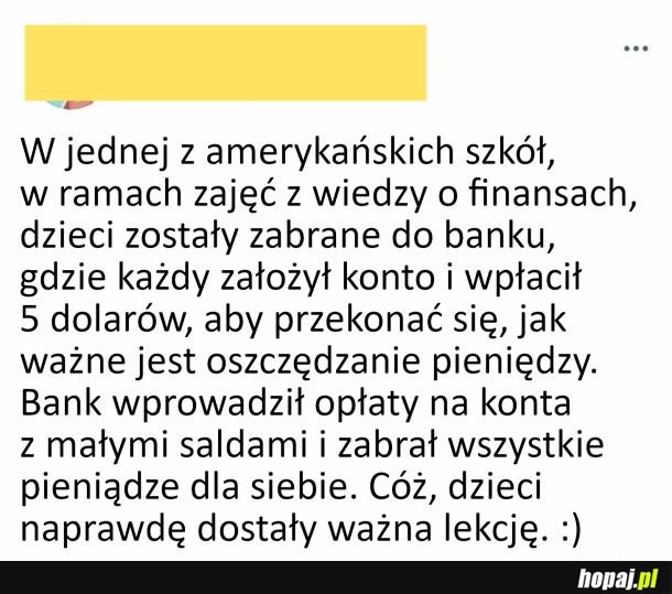 Ważna lekcja na temat oszczędzania