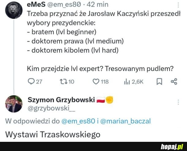 Jak taki cwany to niech tekturowym fajansem