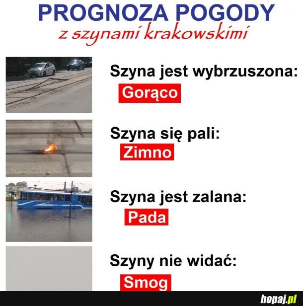 W krakowie ostatnio wielki problem z szynami