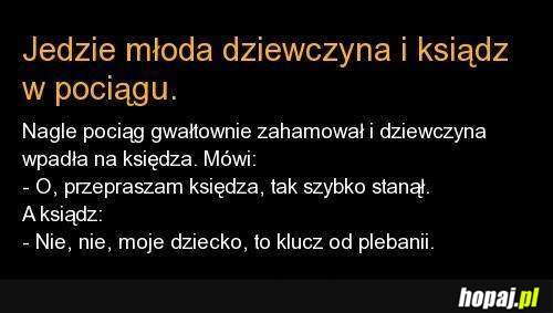 Młoda dziewczyna i ksiądz w pociągu