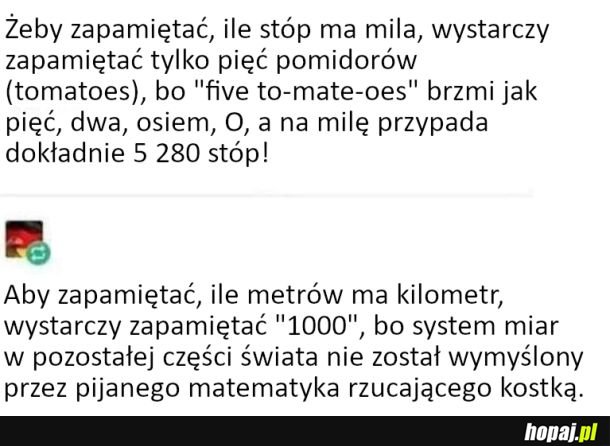 Jak zapamiętać ile stóp ma mila