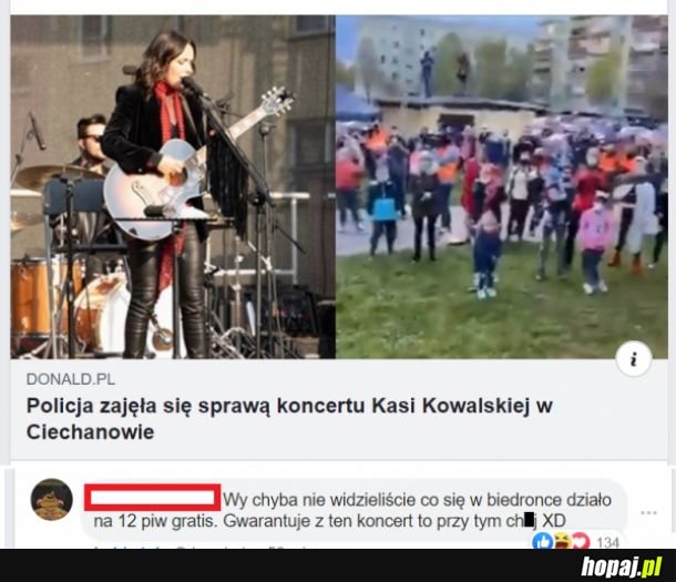 Nielegalny koncert w Ciechanowie