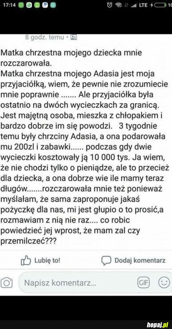 MATKA CHRZESTNA MNIE ROZCZAROWAŁA