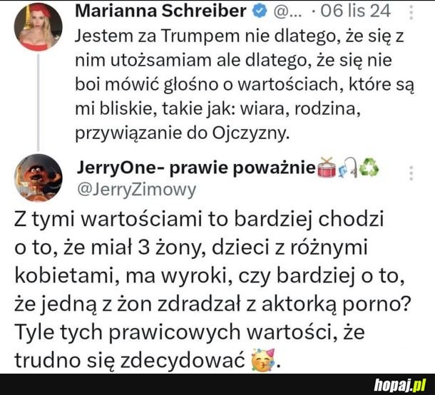 Prawicowe wartości to chyba tylko hipokryzja xD