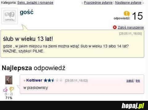 Gdzie można wziąć ślub w wieku 13 lat?