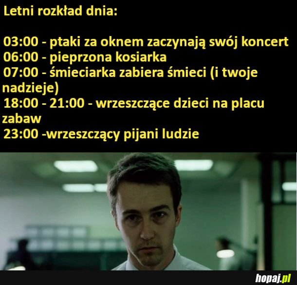 Letni rozkład dnia