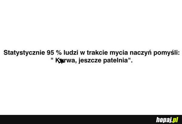 Co pomyśli 95% ludzi w trakcie mycia naczyń?