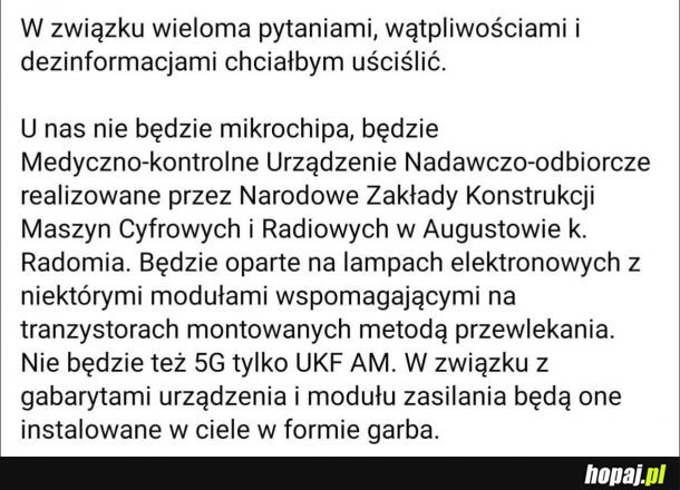 Nie będzie mikrochipów