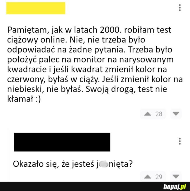 Internetowy test ciążowy