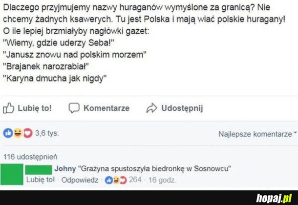 NAZWY HURAGANÓW