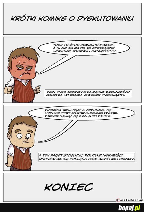 Krótki komiks o dyskutowaniu