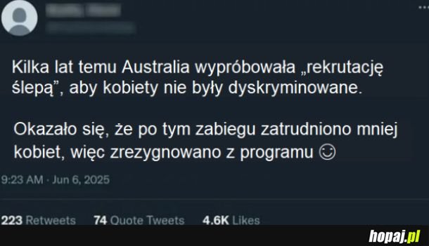 &quot;ślepa rekrutacja&quot;