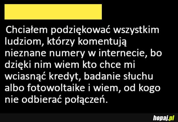 Podziękowania