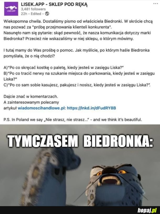 Ty to chyba lubisz, Biedro