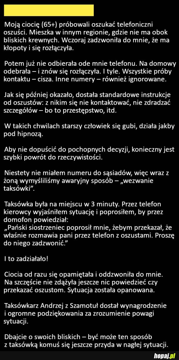Może ten sposób przyda się komuś w nagłej sytuacji