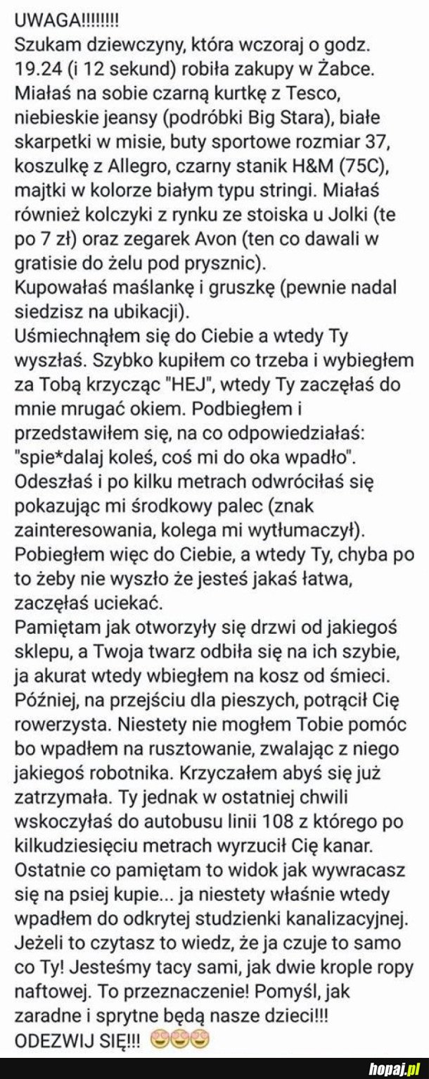 POSZUKIWANIA TRWAJĄ