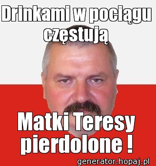 Drinkami w pociągu częstują