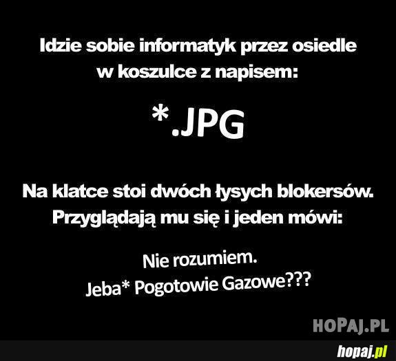 Idzie sobie informatyk przez osiedle