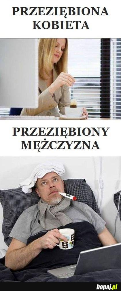 Przeziębiona kobieta vs. przeziębiony mężczyzna