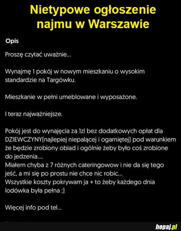 Nietypowe ogłoszenie