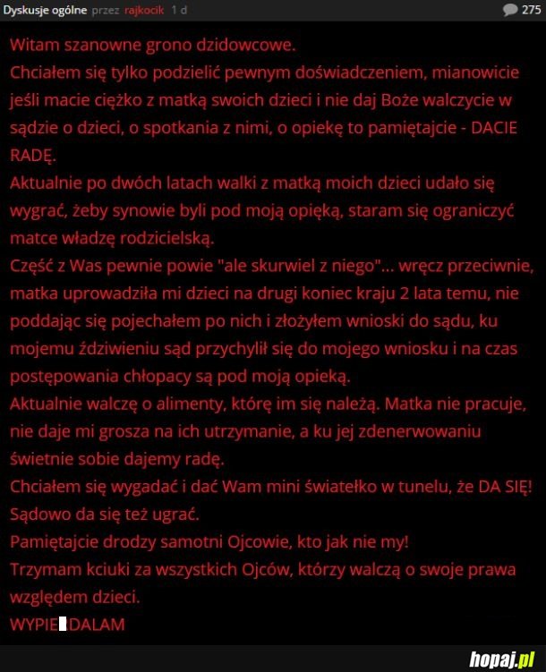 Nie poddawajcie się panowie, jest dla was szansa