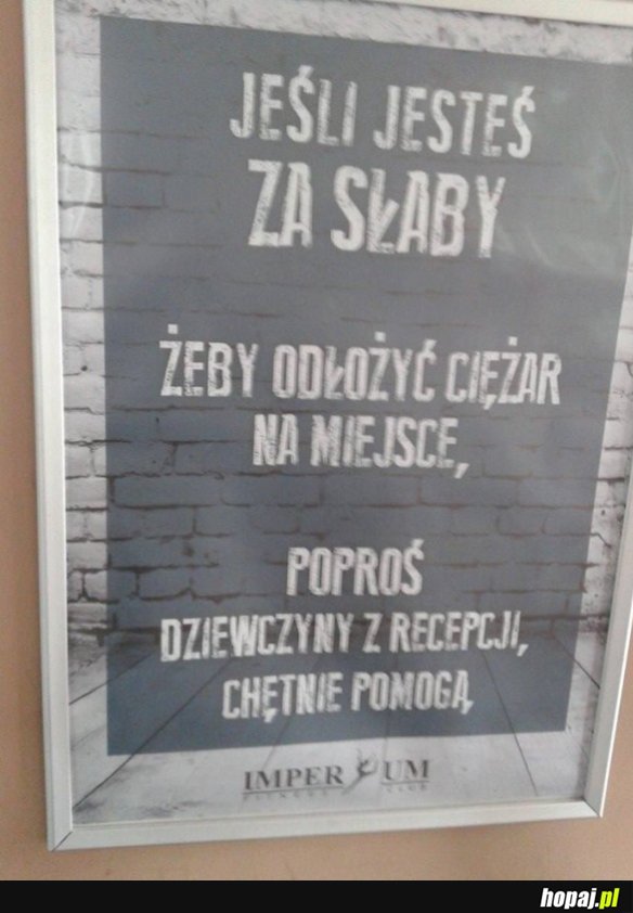 Odkładaj ciężar na miejsce